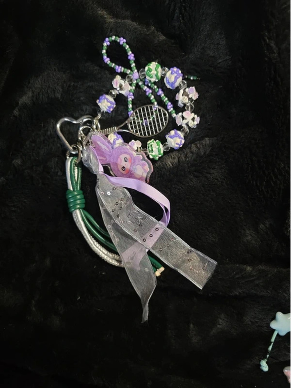Baby Three Keyring Purple and Green